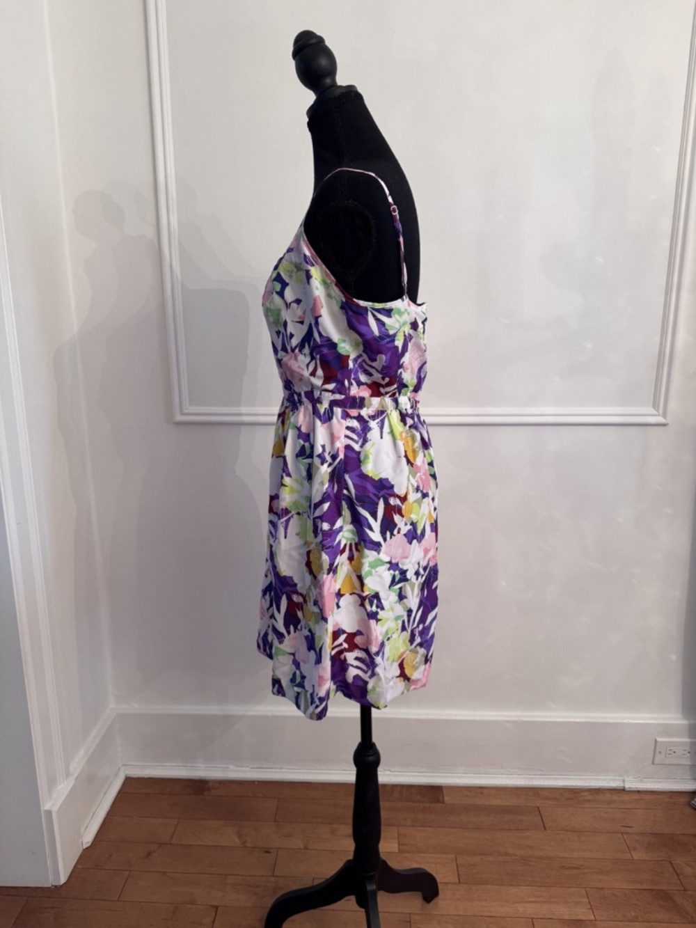 J. Crew Seaside Cami Dress Size 8 Multicolor Floral Fit Flare Pockets - Picture 3 of 7